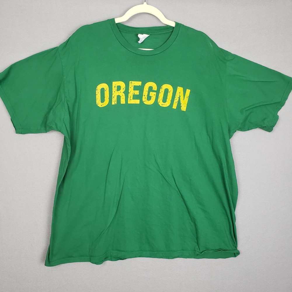 Oregon Ducks 3XL Fan Favorite Tee Shirt Green‎ Yellow Spellout Basic Simple L
